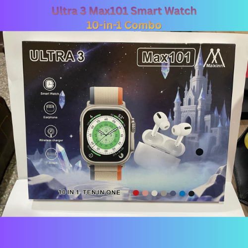 Ultra 3 Max101 Smart Watch 10-in-1 Combo
